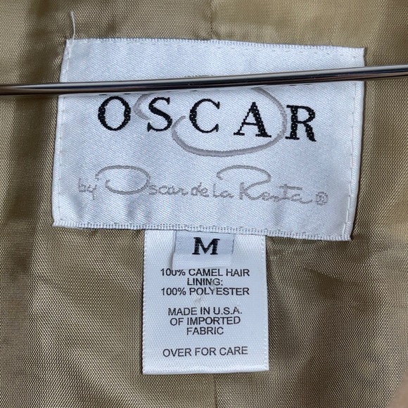 Vintage Oscar de la Renta Embroidered Camel Hair Collarless Jacket Medium Boho - Picture 3 of 9